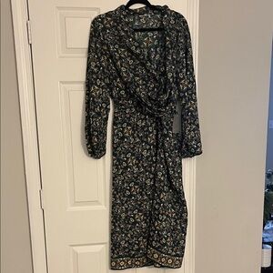 Max Studio Dark Floral Long Sleeve Dress